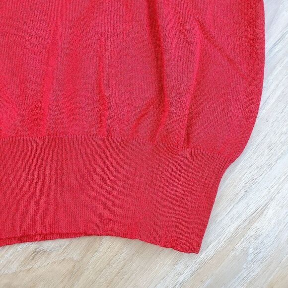 🔥Red Retro Style Short Sleeve Sweater XLarge - Picture 7 of 10
